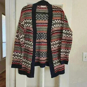 Altar'd State Womens Cozy Knit Eclectic Grandpa Sweater Cardigan See Description